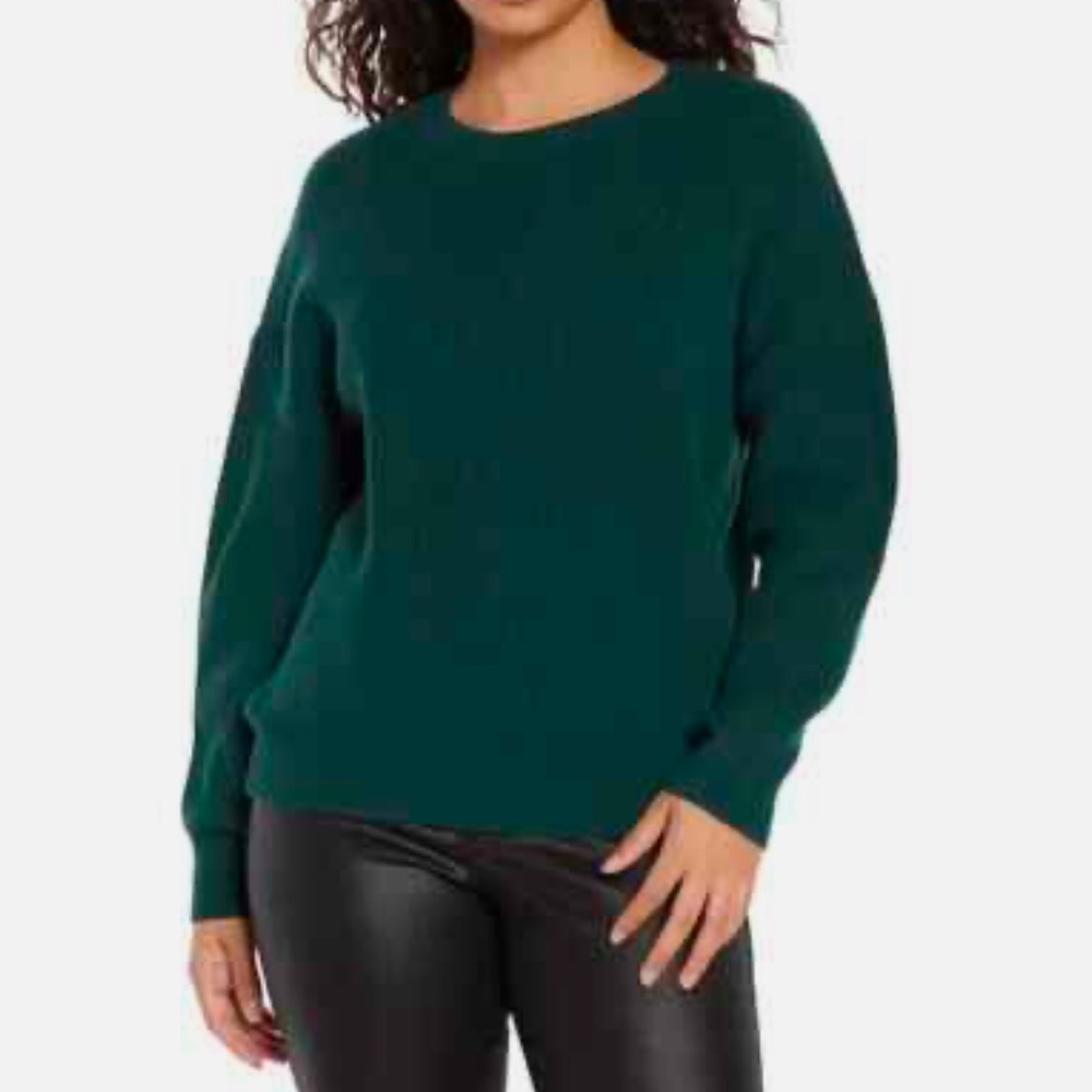 Dark Green Crewneck Knit Sweater